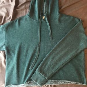 Sky and Sparrow jade green cropped hoodie